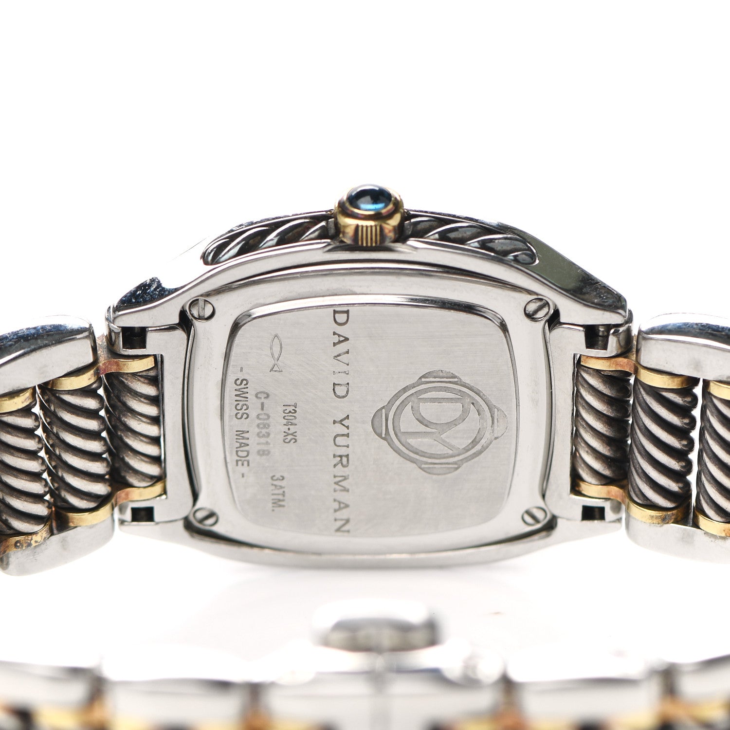 David Yurman Stainless Steel 18K Yellow Gold Diamond Bezel Mother of Pearl 25mm Thoroughbred Quartz Watch 4 of 5