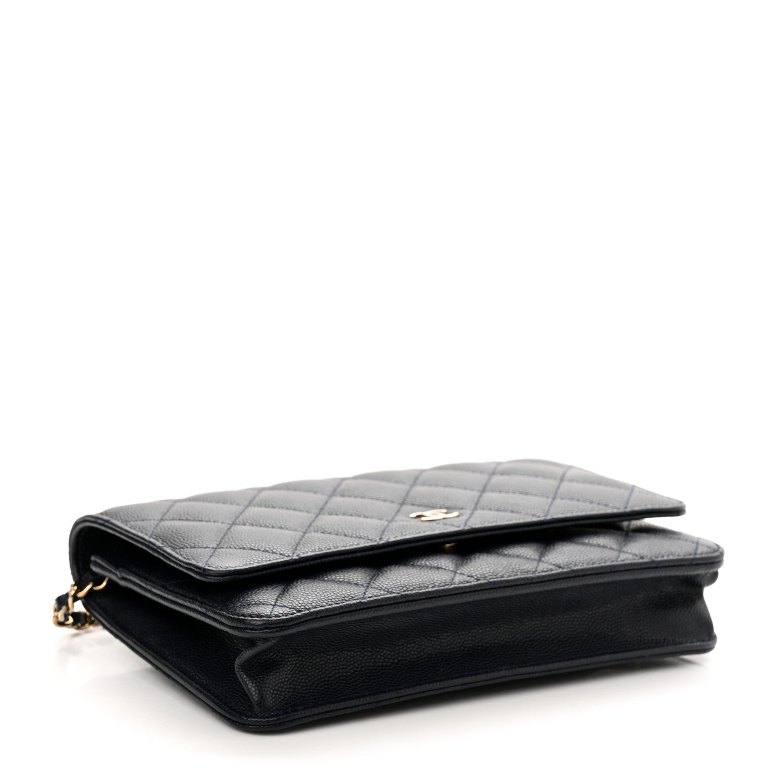 Chanel Caviar Quilted Wallet On Chain WOC Navy Blue 4 of 11