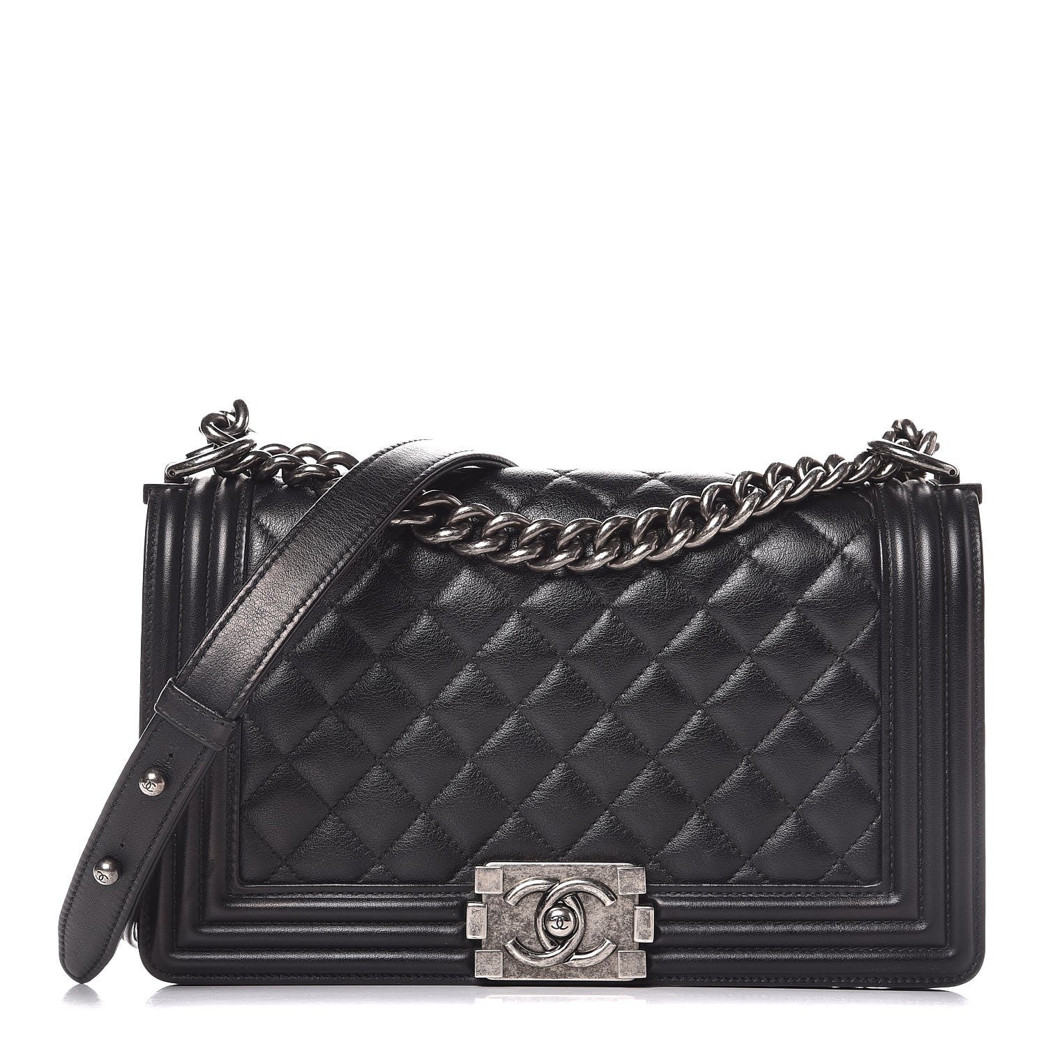 Chanel Calfskin Quilted Medium Boy Flap Black 1 of 8