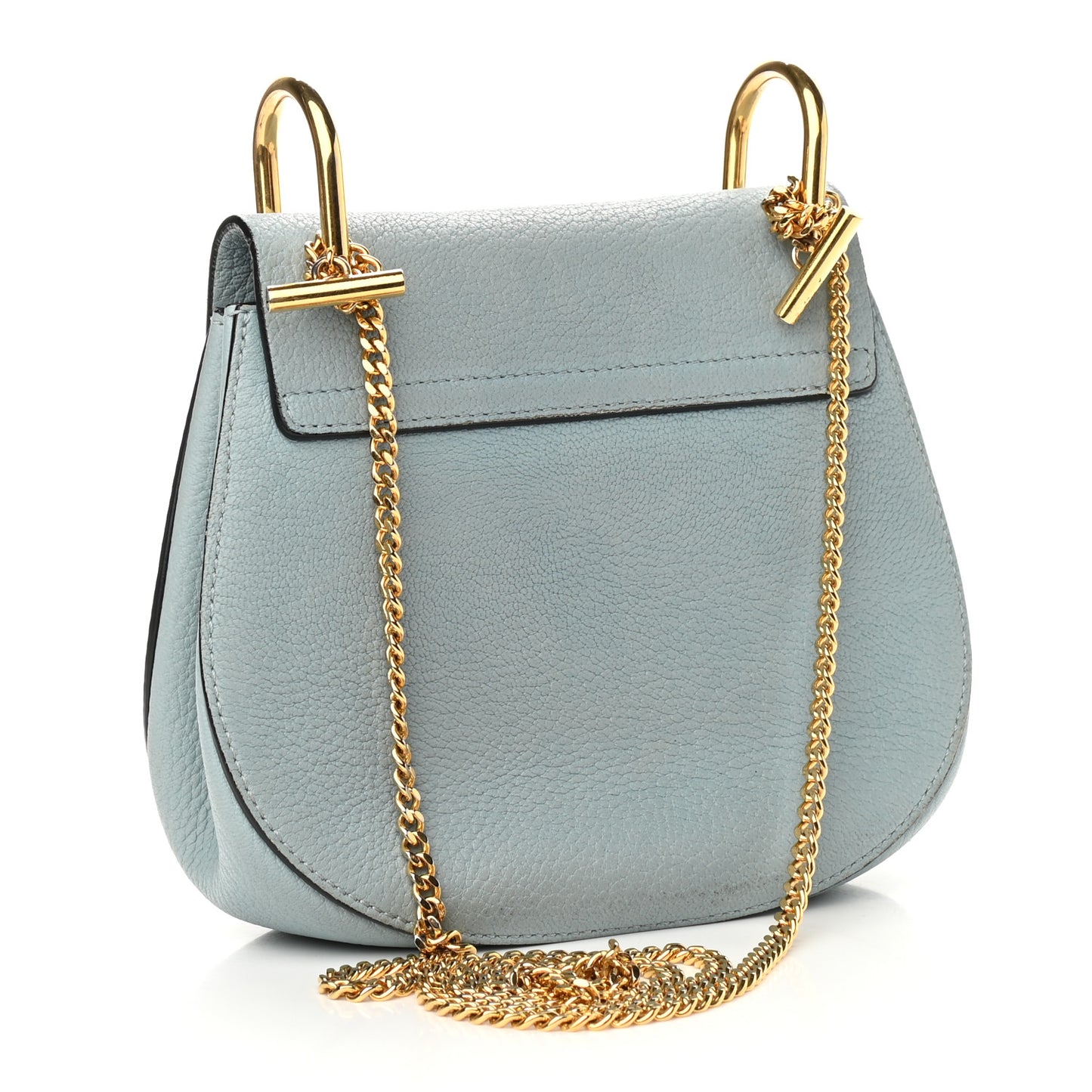 Grained Lambskin Mini Drew Shoulder Bag Cloudy Blue