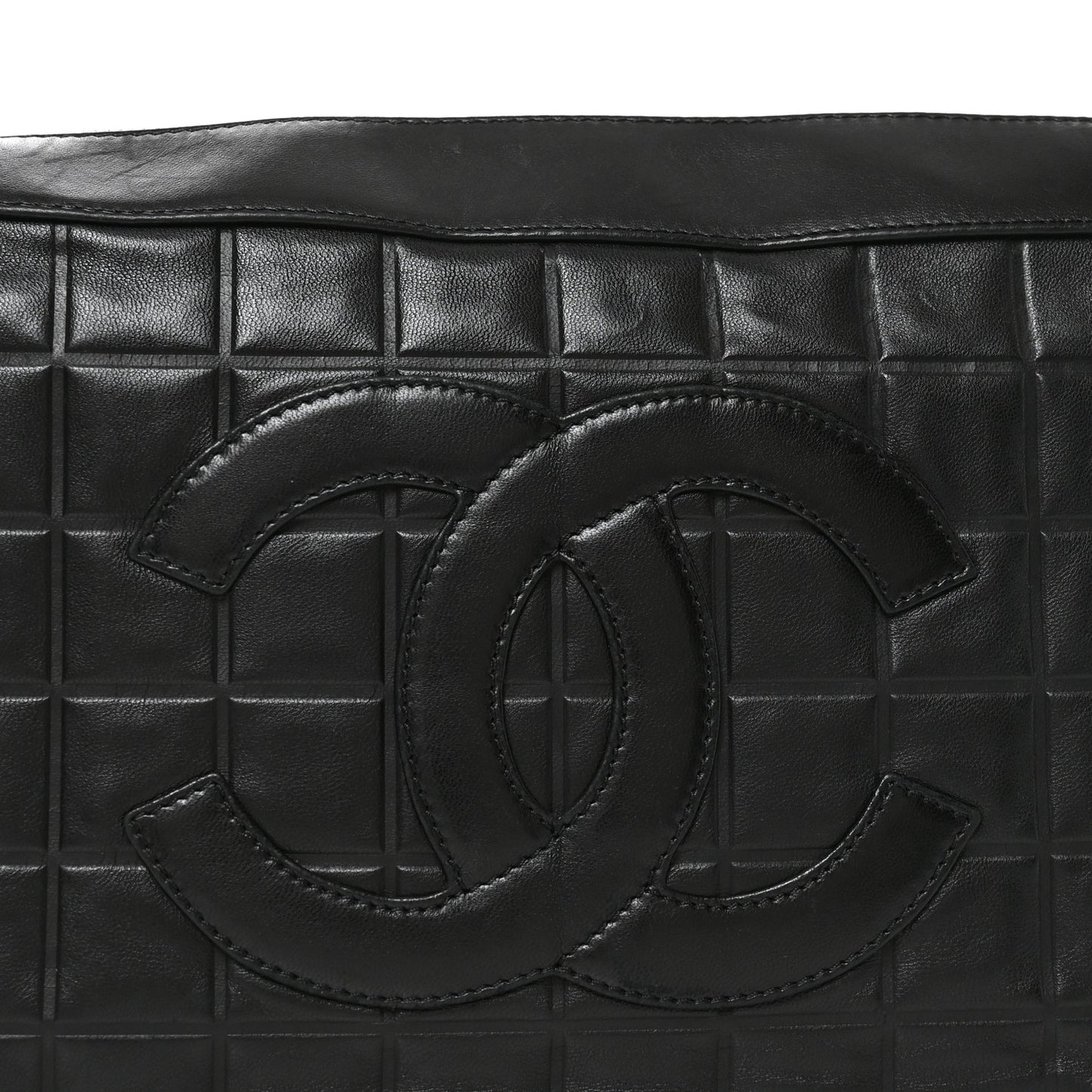 Lambskin Quilted Medium Chocolate Bar Shoulder Bag Black