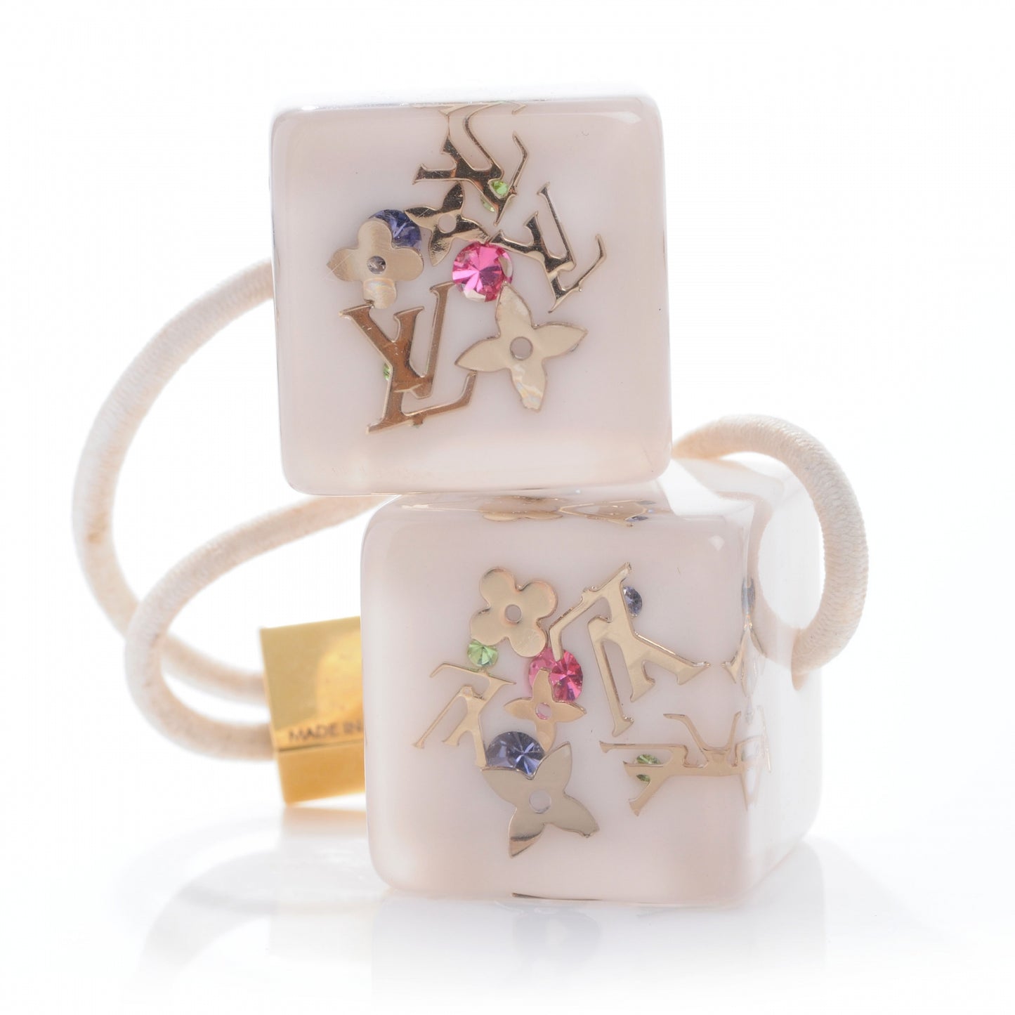Monogram Hair Cubes Inclusion Beige