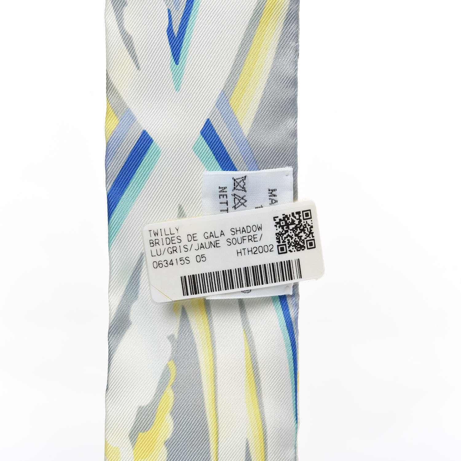 Hermes Silk Brides De Gala Shadow Twilly Gris Jaune Soufre 3 of 5