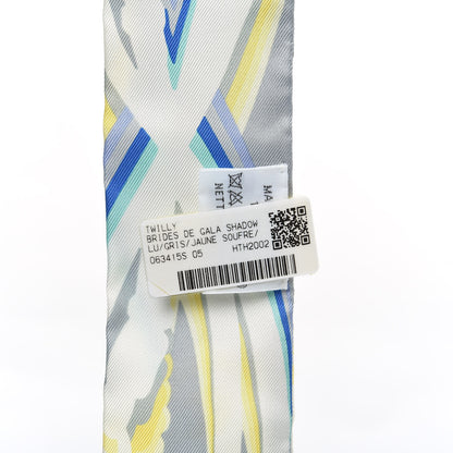 Hermes Silk Brides De Gala Shadow Twilly Gris Jaune Soufre 3 of 5