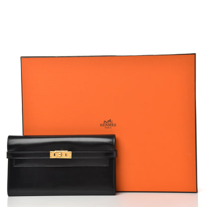Hermes Box Kelly Longue Wallet Black 10 of 10