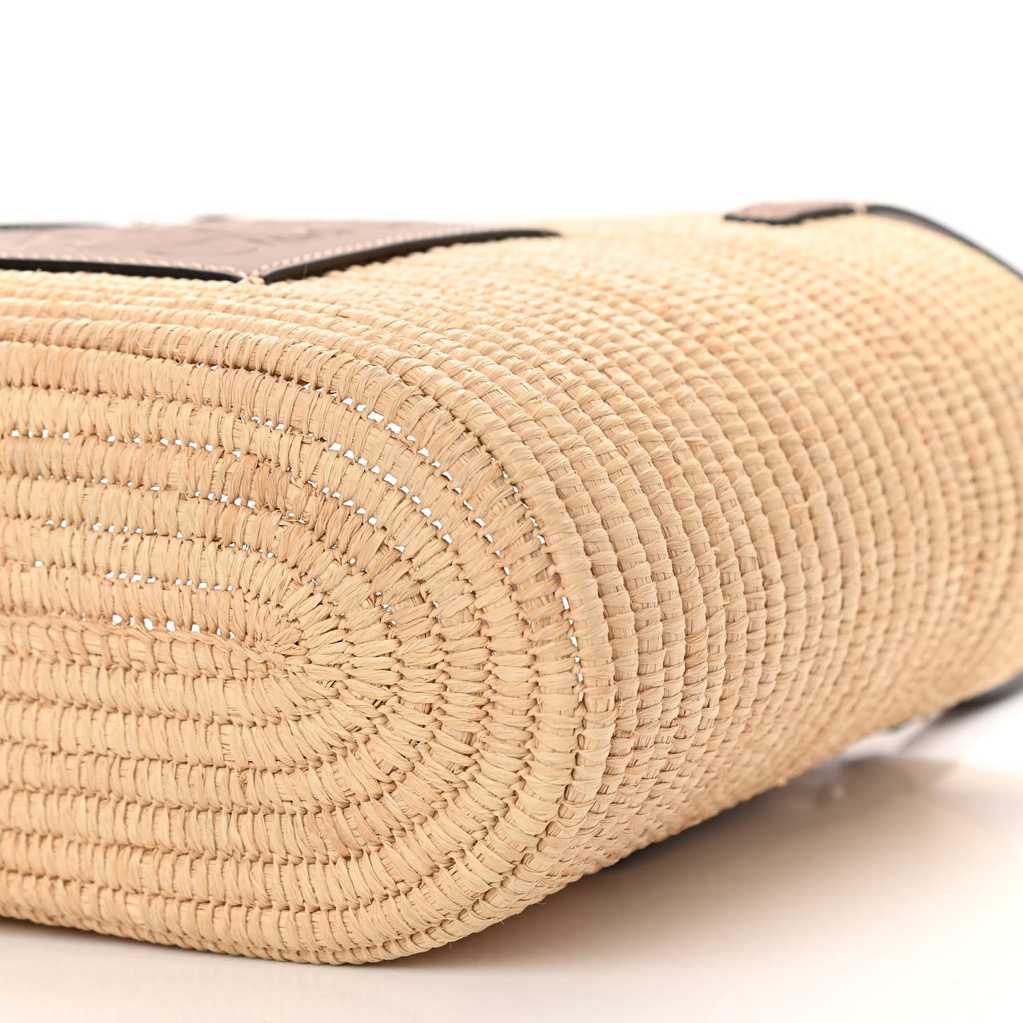 Raffia Small Square Basket Tote Bag Natural Tan