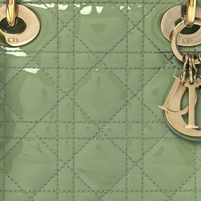 Christian Dior Patent Cannage Mini Lady Dior Mint Green 7 of 13