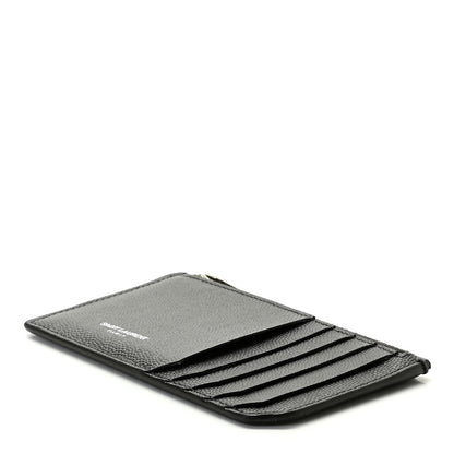 Saint Laurent Grained Calfskin 5 Fragments Zip Pouch Card Holder Black 5 of 7