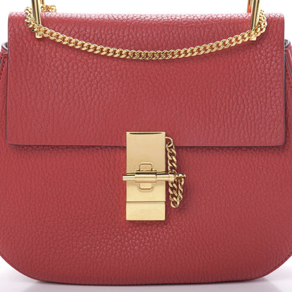 Chloe Grained Lambskin Drew Shoulder Bag Plaid Red 8 of 10