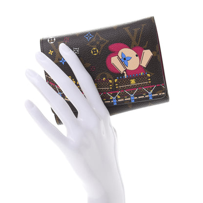 Louis Vuitton Monogram 2020 Christmas Animation Roller Coaster Victorine Wallet Pivoine 2 of 8