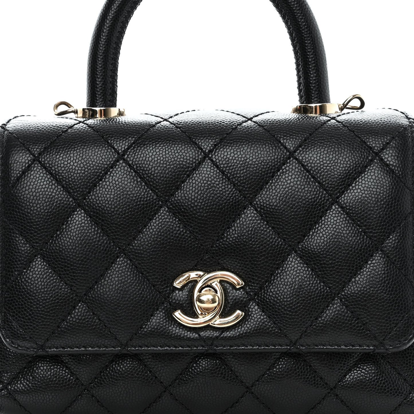 Caviar Quilted Extra Mini Coco Handle Flap Black
