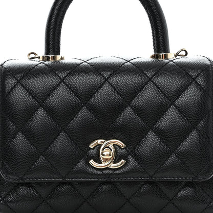 Chanel Caviar Quilted Extra Mini Coco Handle Flap Black 8 of 14