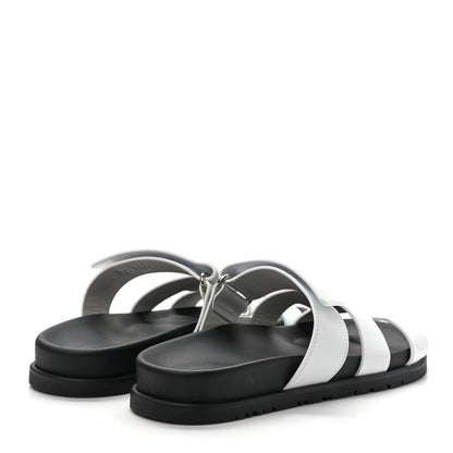 Hermes Calfskin Womens Chypre Sandals 36.5 White 4 of 9