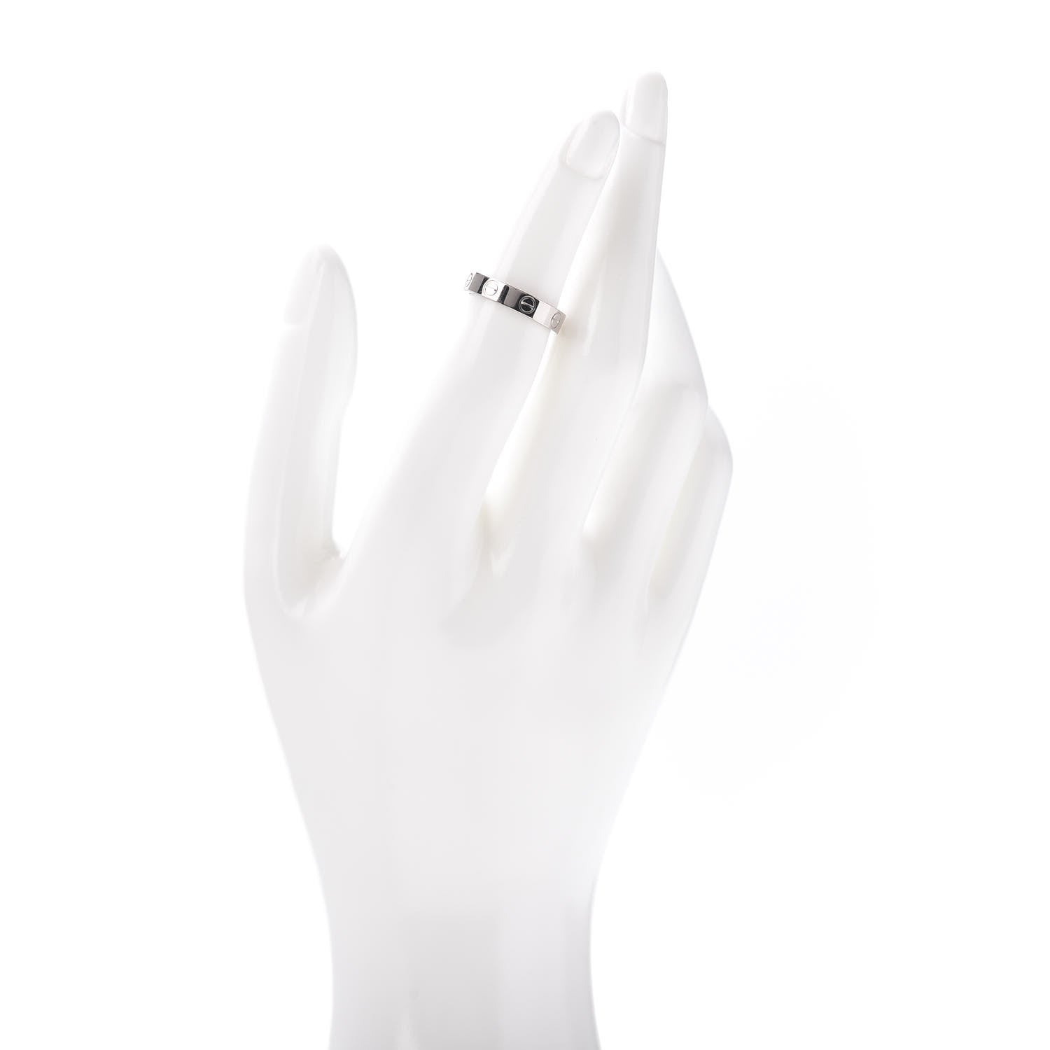 Cartier 18K White Gold 3.5mm LOVE Wedding Band Ring 48 4.5 2 of 4