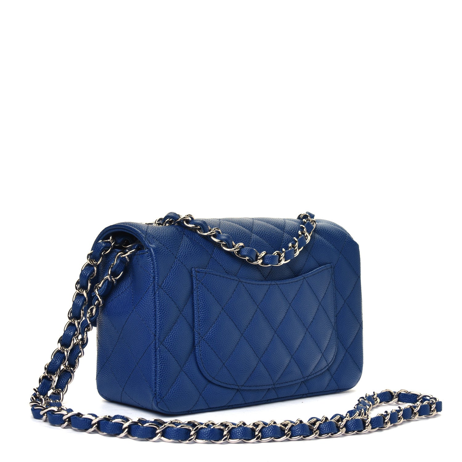 Chanel Caviar Quilted Mini Rectangular Flap Blue 2 of 5