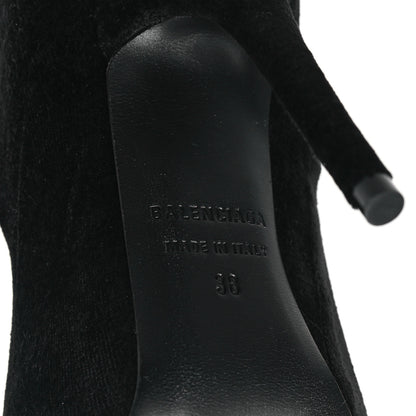 Balenciaga Velvet Spandex Extreme Pointed Toe Knife Ankle Boots 38 Black 6 of 8