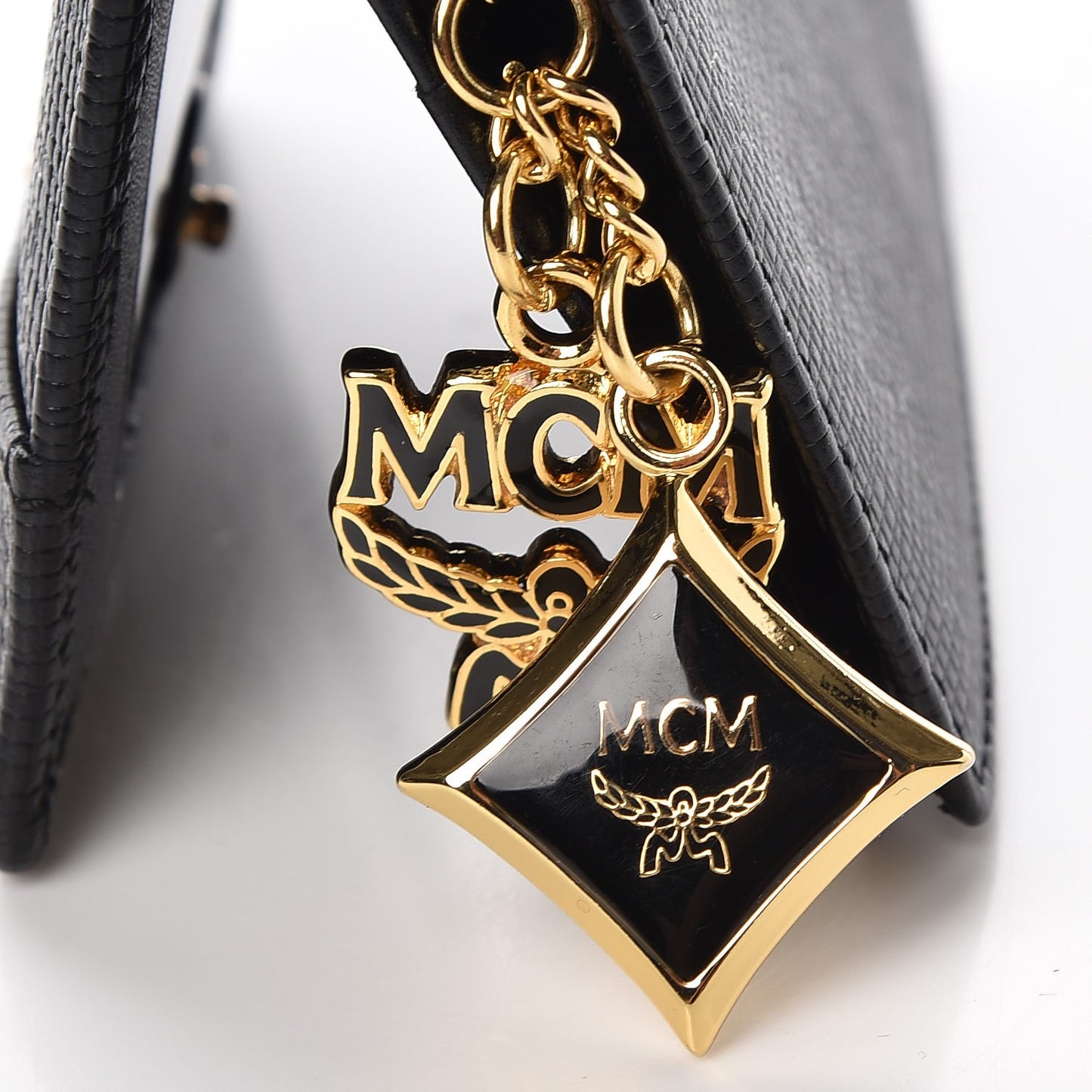 Calfskin Embellished Card Holder Black