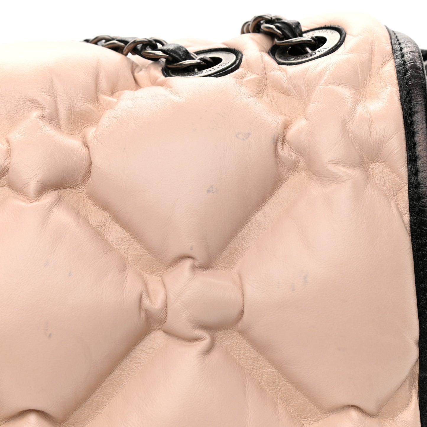 Calfskin Quilted Medium Chesterfield Flap Light Beige Black