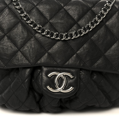 Chanel Washed Lambskin Quilted Large Chain Around Messenger Black 8 of 11
