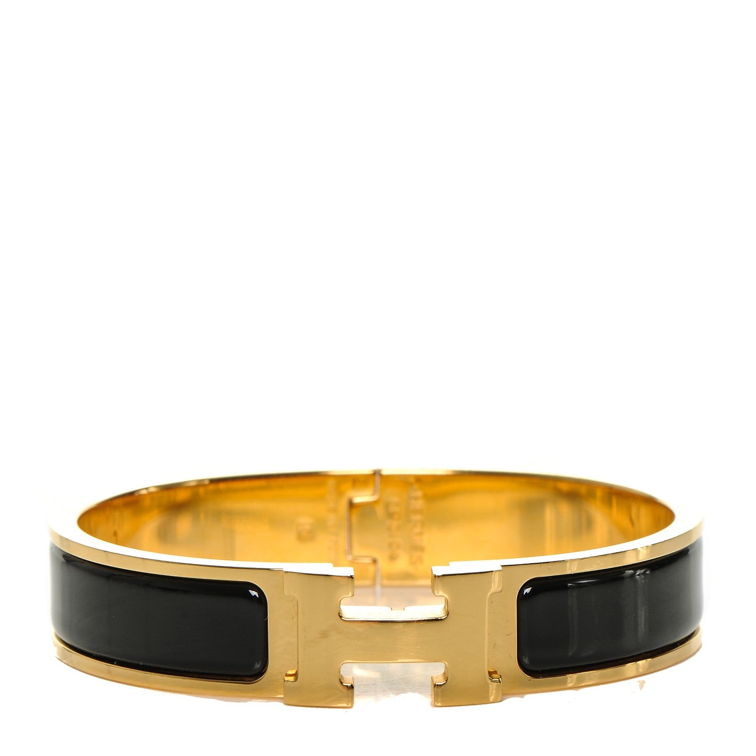 Hermes Enamel Narrow Clic Clac H Bracelet PM Black 1 of 5