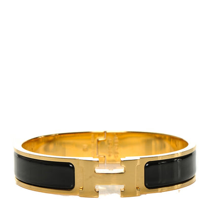 Hermes Enamel Narrow Clic Clac H Bracelet PM Black 1 of 5