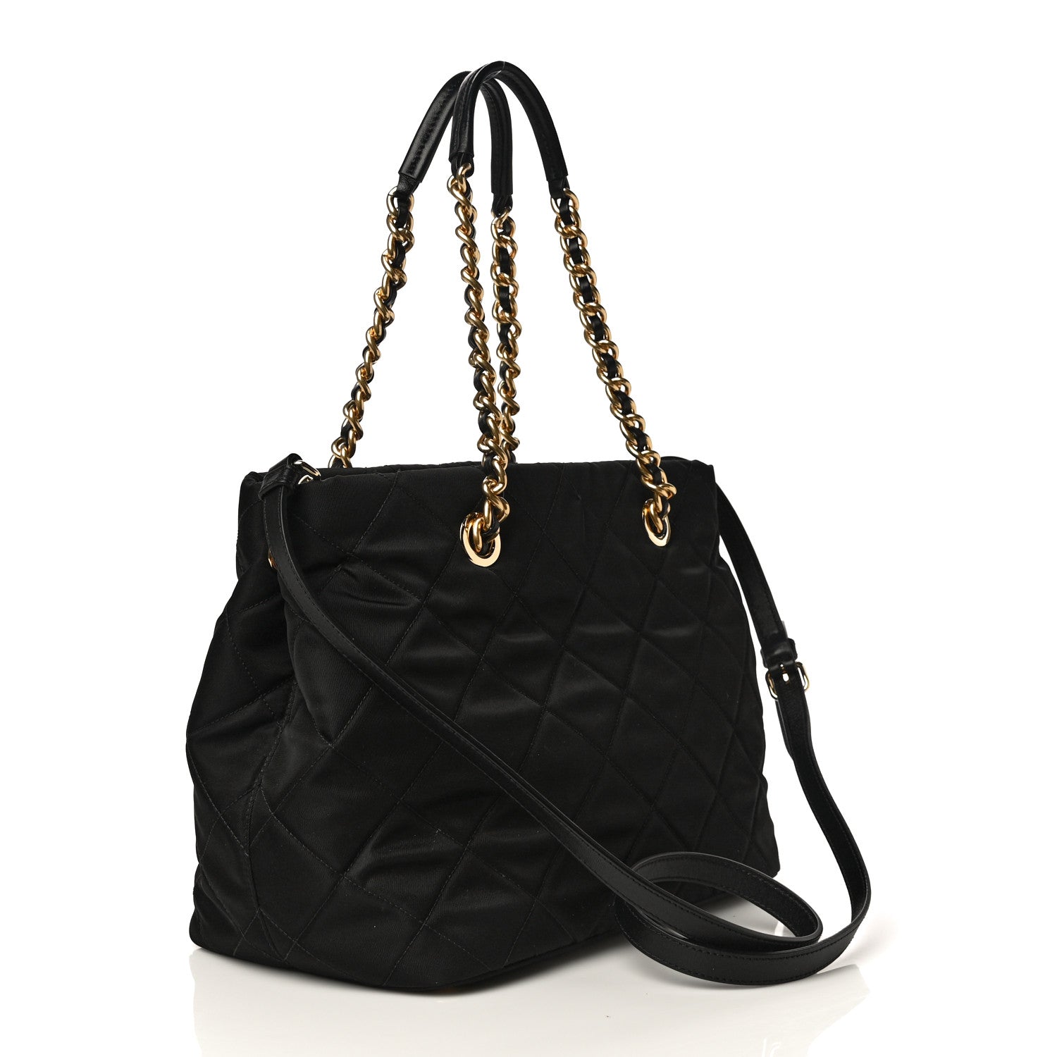 Prada Tessuto Nylon Quilted Shopping Tote Black 2 of 9