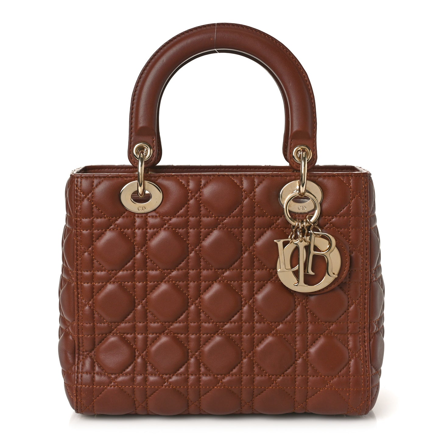 Lambskin Cannage Medium Lady Dior Brown