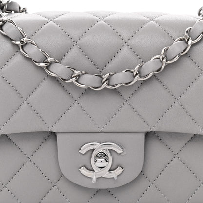 Chanel Lambskin Quilted Mini Rectangular Flap Grey 8 of 10
