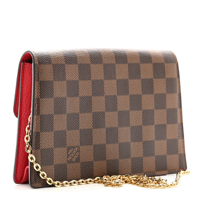 Louis Vuitton Damier Ebene Croisette Chain Wallet Scarlet 3 of 11