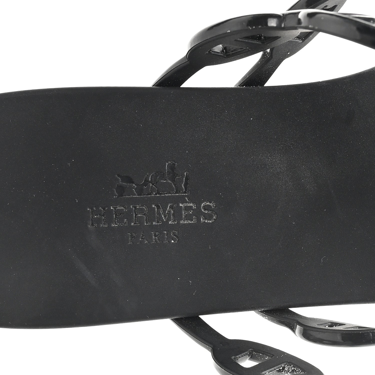Hermes Rubber Womens Island Sandals 39 Black 8 of 8