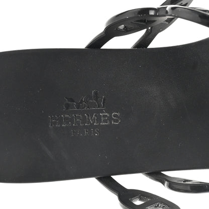 Hermes Rubber Womens Island Sandals 39 Black 8 of 8