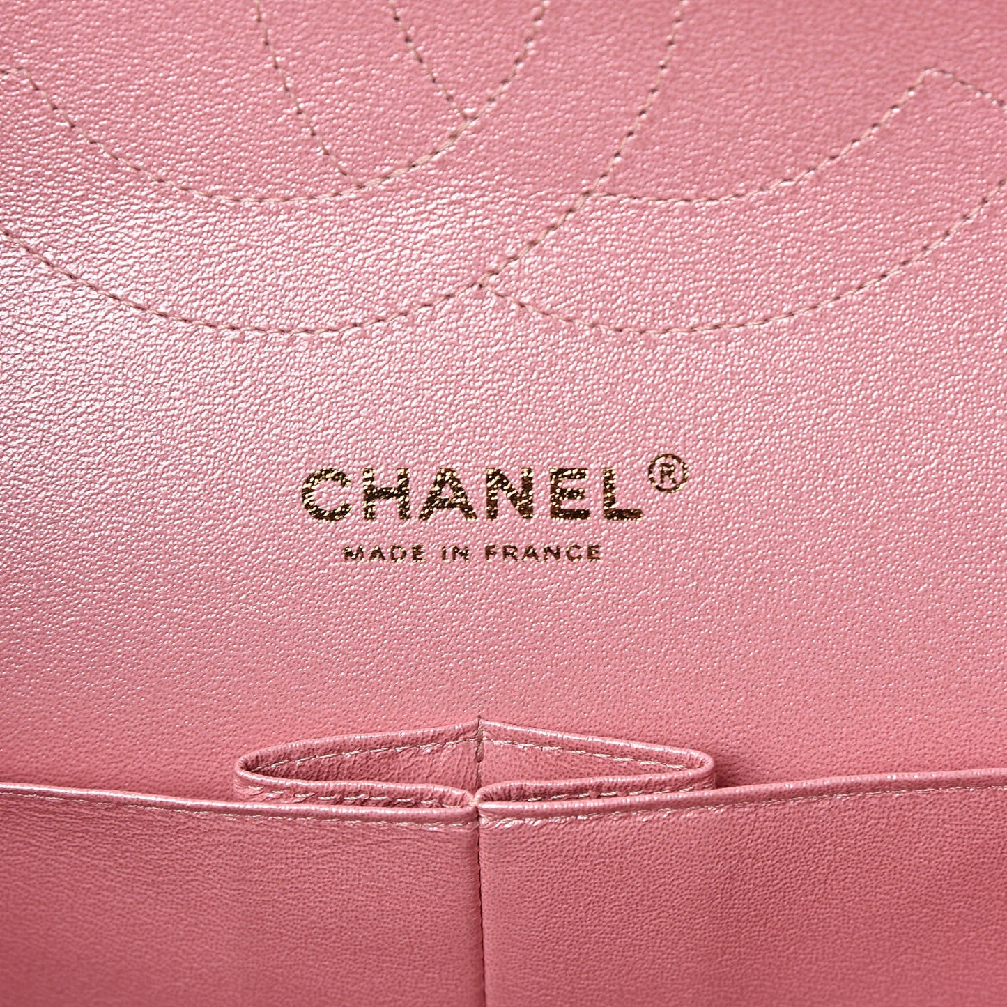 Iridescent Caviar Quilted Jumbo Double Flap Rose Pink