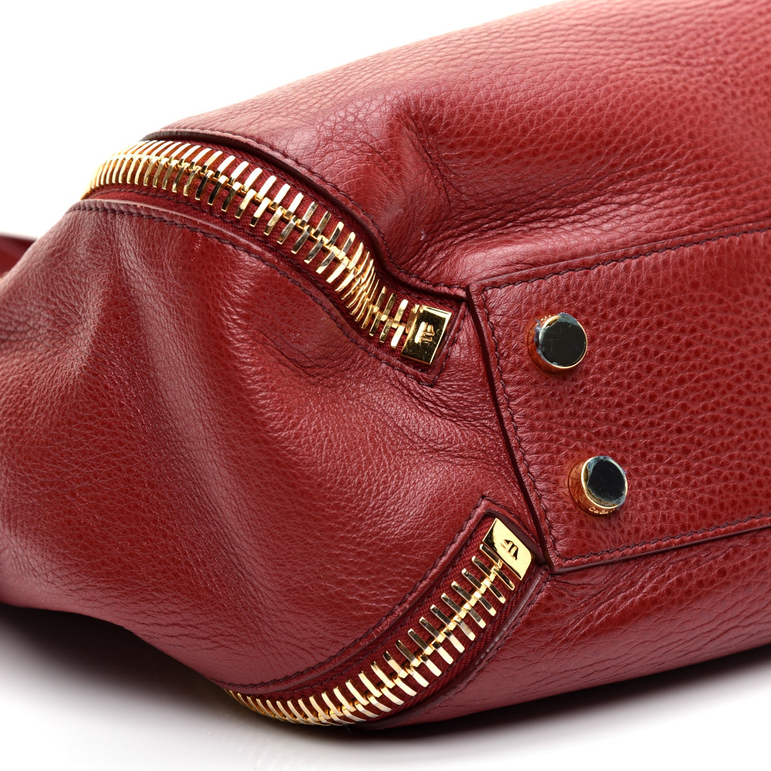 Tom Ford Grained Calfskin Medium Sedgwick Zipper Tote Cabernet 6 of 10