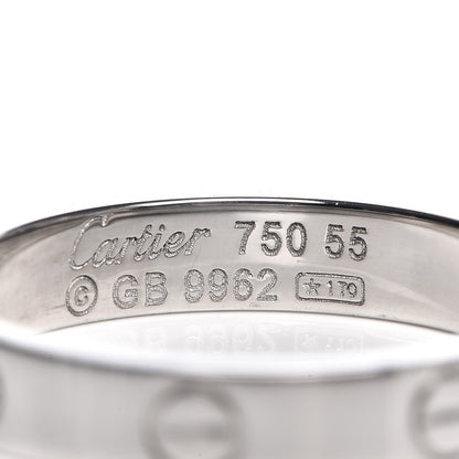 Cartier 18K White Gold 3.5mm LOVE Wedding Band Ring 55 7.25 4 of 4