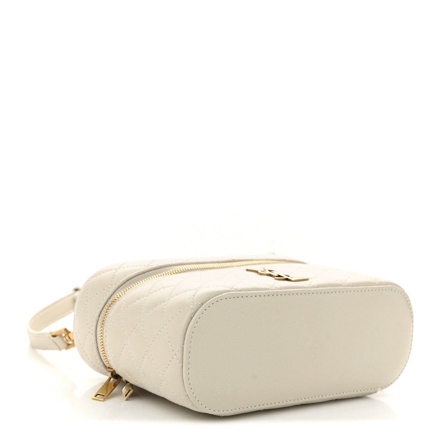 Lambskin Quilted Medium Gaby Vanity Case Blanc Vintage