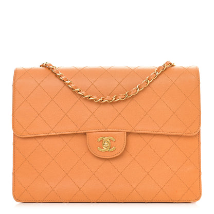 Chanel Caviar Stitched Jumbo Single Flap Orange 1 of 12