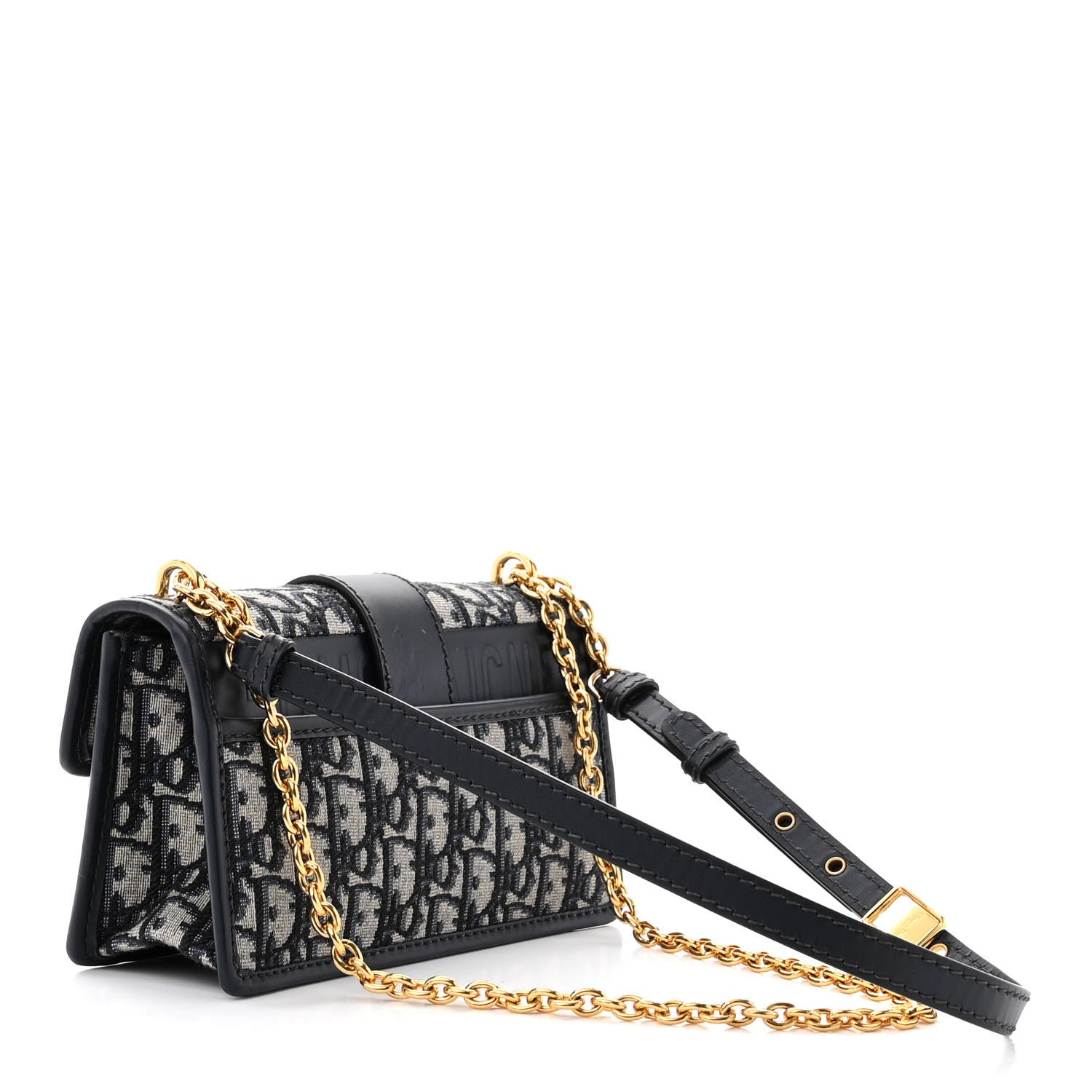 Christian Dior Oblique 30 Montaigne East West Chain Flap Bag Blue 3 of 14