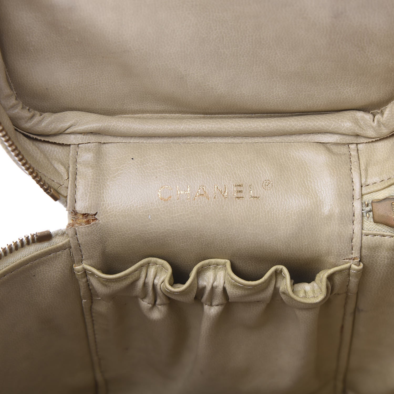 Chanel Caviar Cosmetic Vanity Bag Ivory 8 of 12