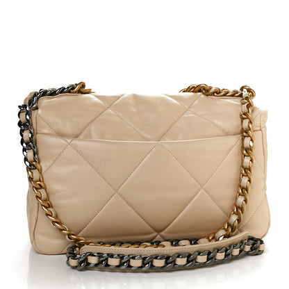 Chanel Lambskin Quilted Large Chanel 19 Flap Beige 3 of 11