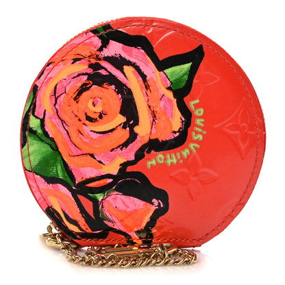 Louis Vuitton Vernis Roses Chapeau Coin Purse Orange Sunset 1 of 6