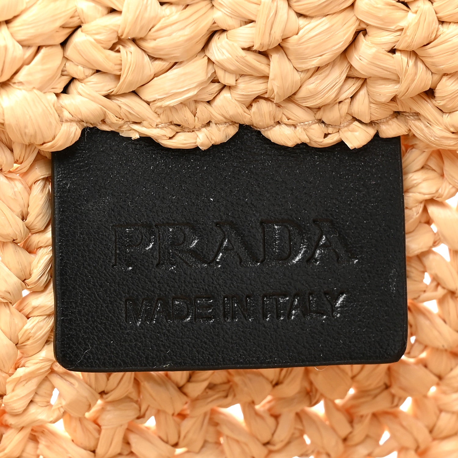 Prada Yarn Raffia Effect Crochet Embroidered Small Logo Tote Naturale 6 of 8