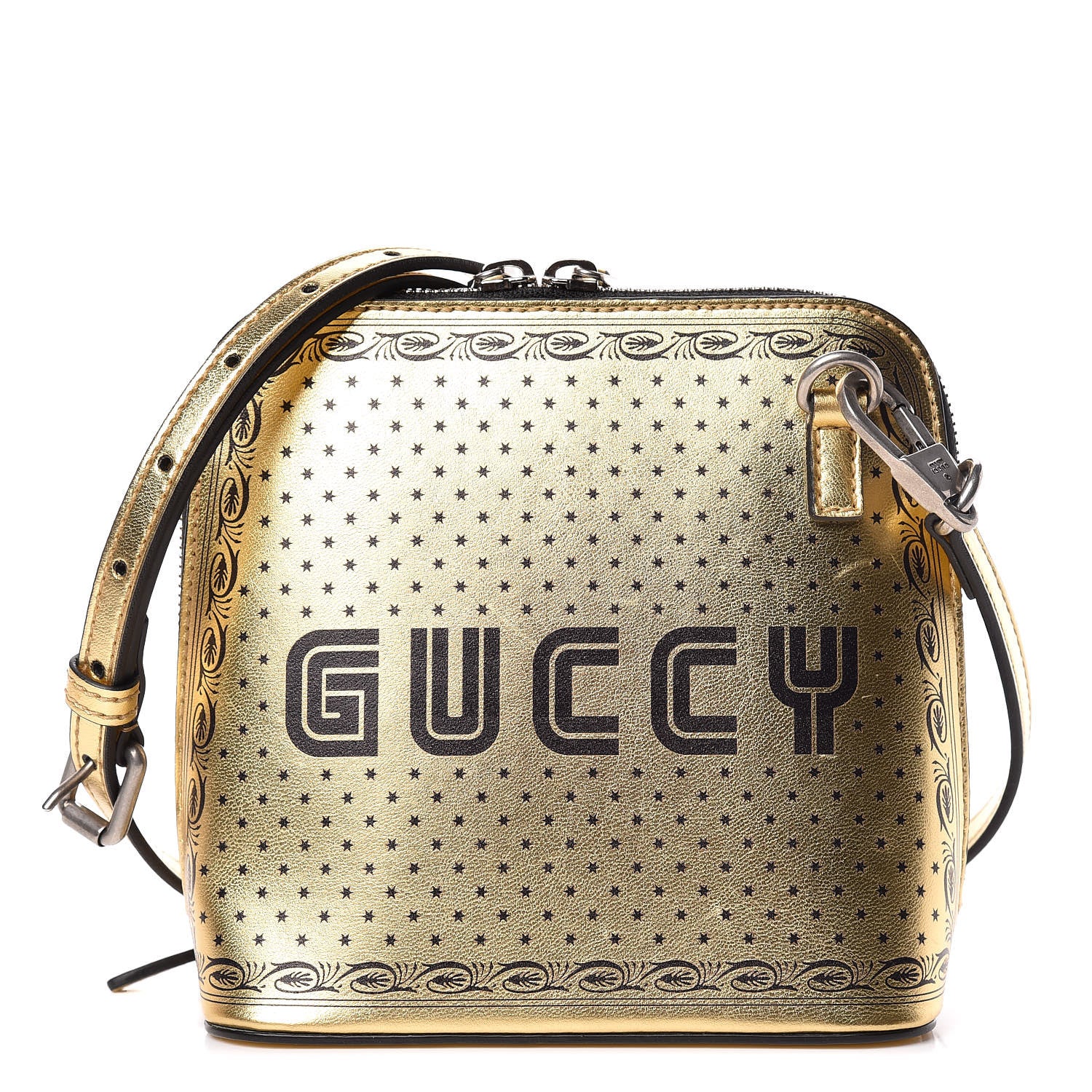 Gucci X SEGA Calfskin GUCCY Stars Mini Dome Shoulder Bag Gold 1 of 11