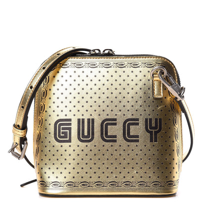Gucci X SEGA Calfskin GUCCY Stars Mini Dome Shoulder Bag Gold 1 of 11