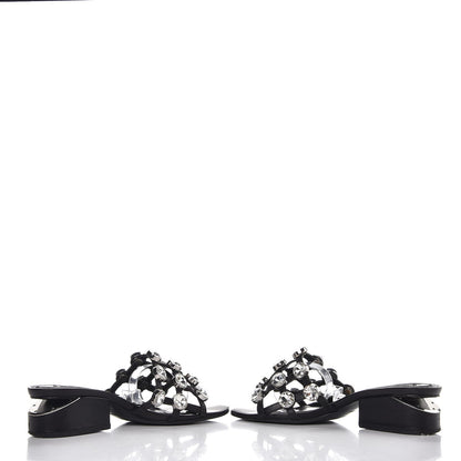 Alexander Wang Calfskin Crystal Embellished Amelia Cut Out Sandals 35 Black 5 of 11