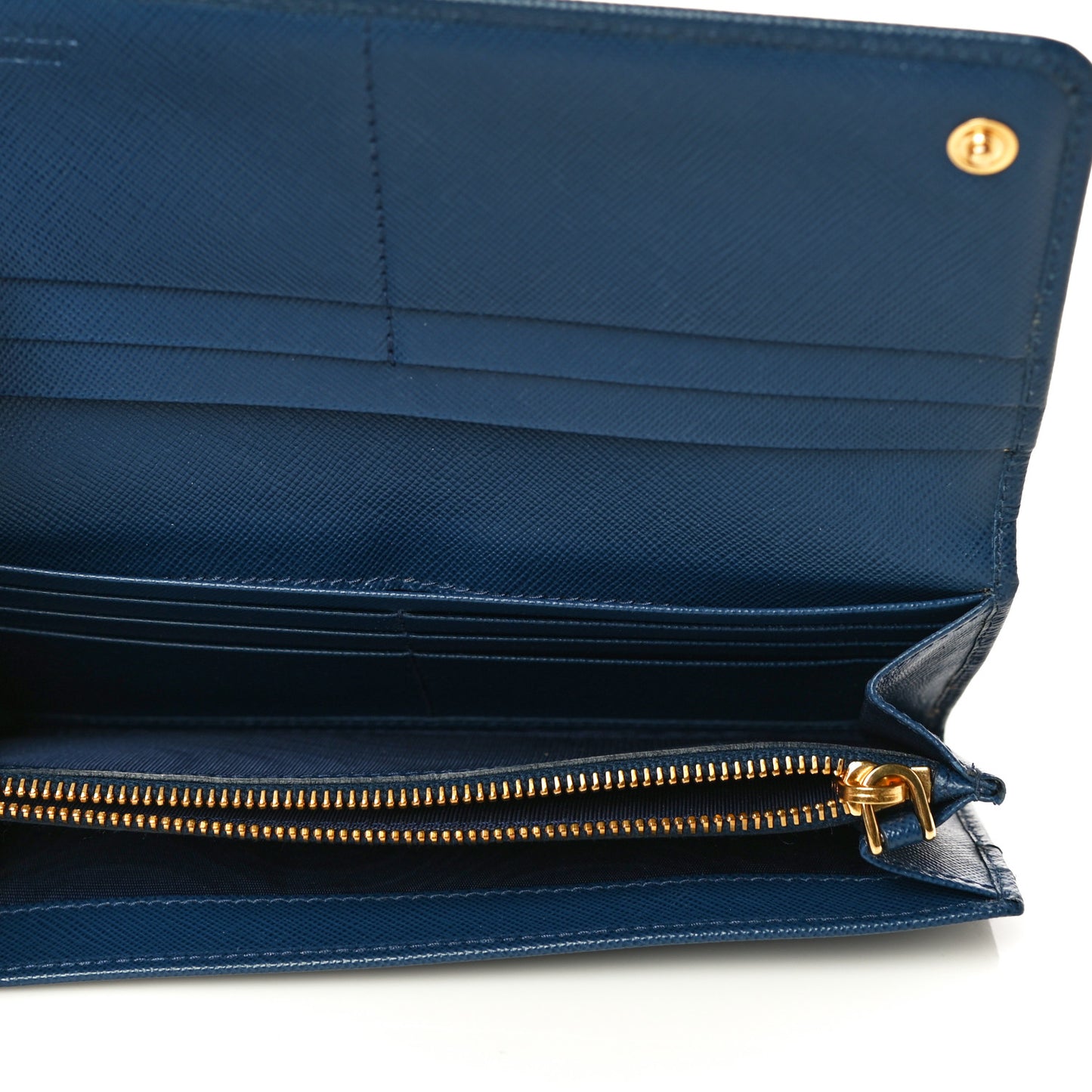 Saffiano Metal Continental Flap Wallet Bleuette