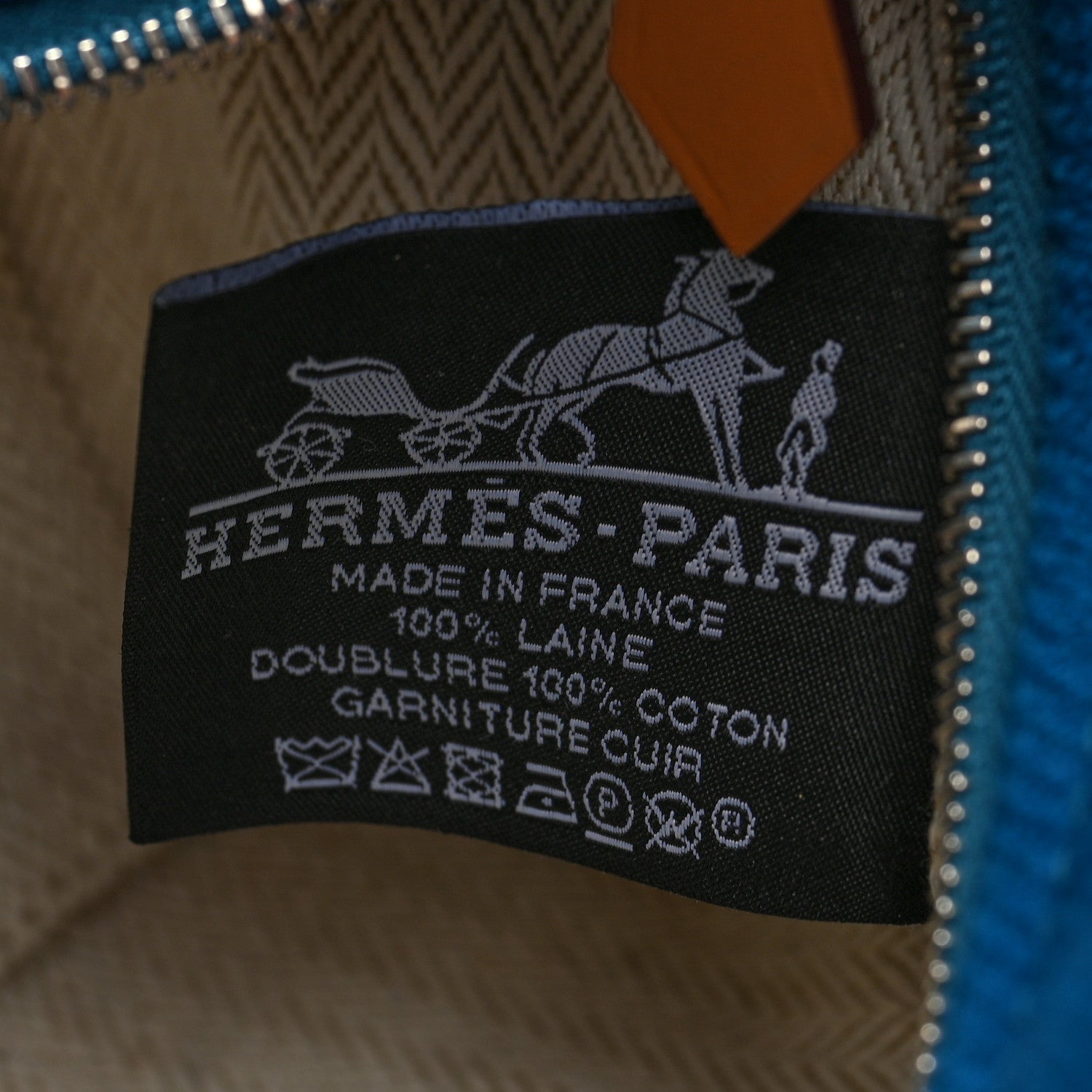 Hermes Wool Rocabar Small Bride-A-Brac Pouch Bleu Paon 6 of 7