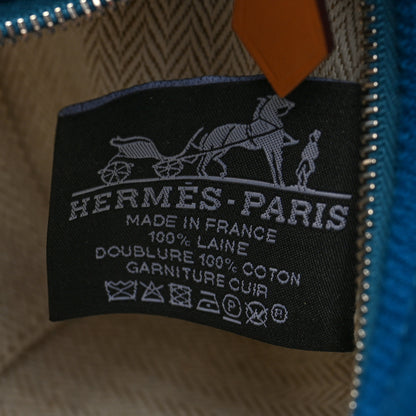 Hermes Wool Rocabar Small Bride-A-Brac Pouch Bleu Paon 6 of 7
