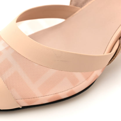Fendi Technical Mesh FF Colibri 55mm Slingback Pumps 36.5 Rose Nudo 11 of 12