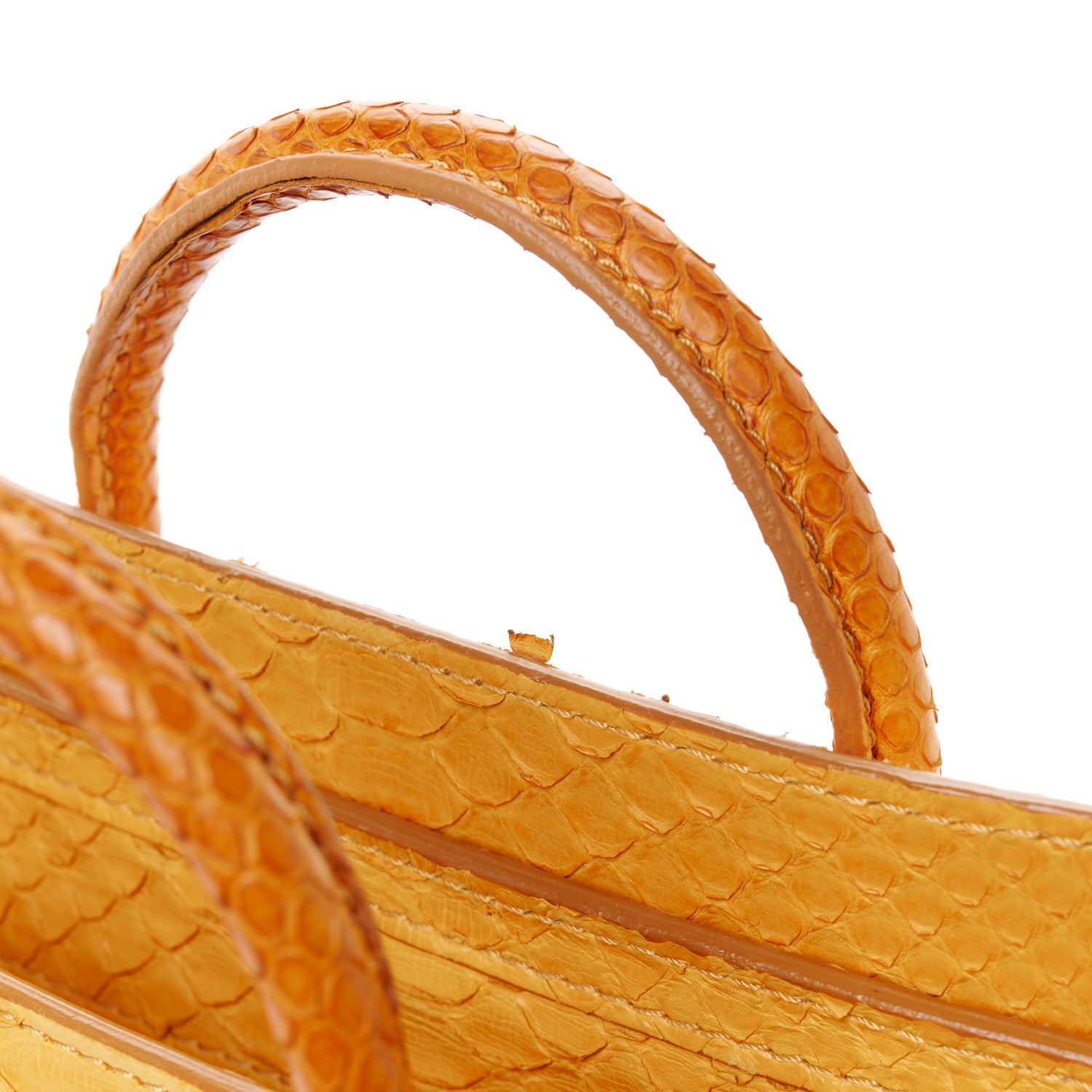 Celine Snakeskin Calfskin Nano Luggage Yellow 11 of 11
