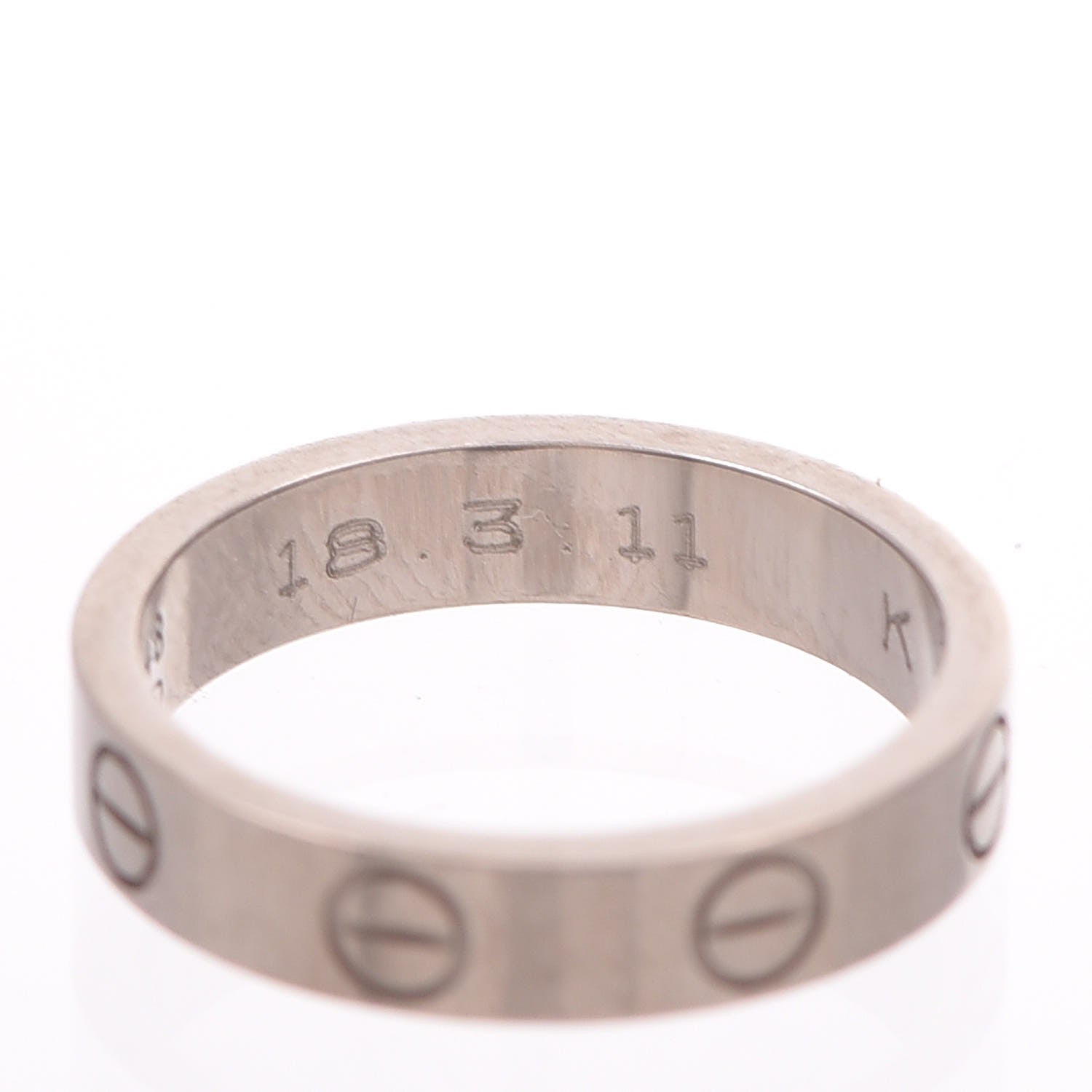 Cartier 18K White Gold 3.5mm LOVE Wedding Band Ring 48 4.50 4 of 5